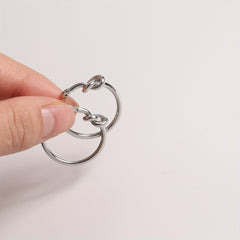 Silvery Knot Decor Hoop Earrings S925 Sterling Silver Needle Girls