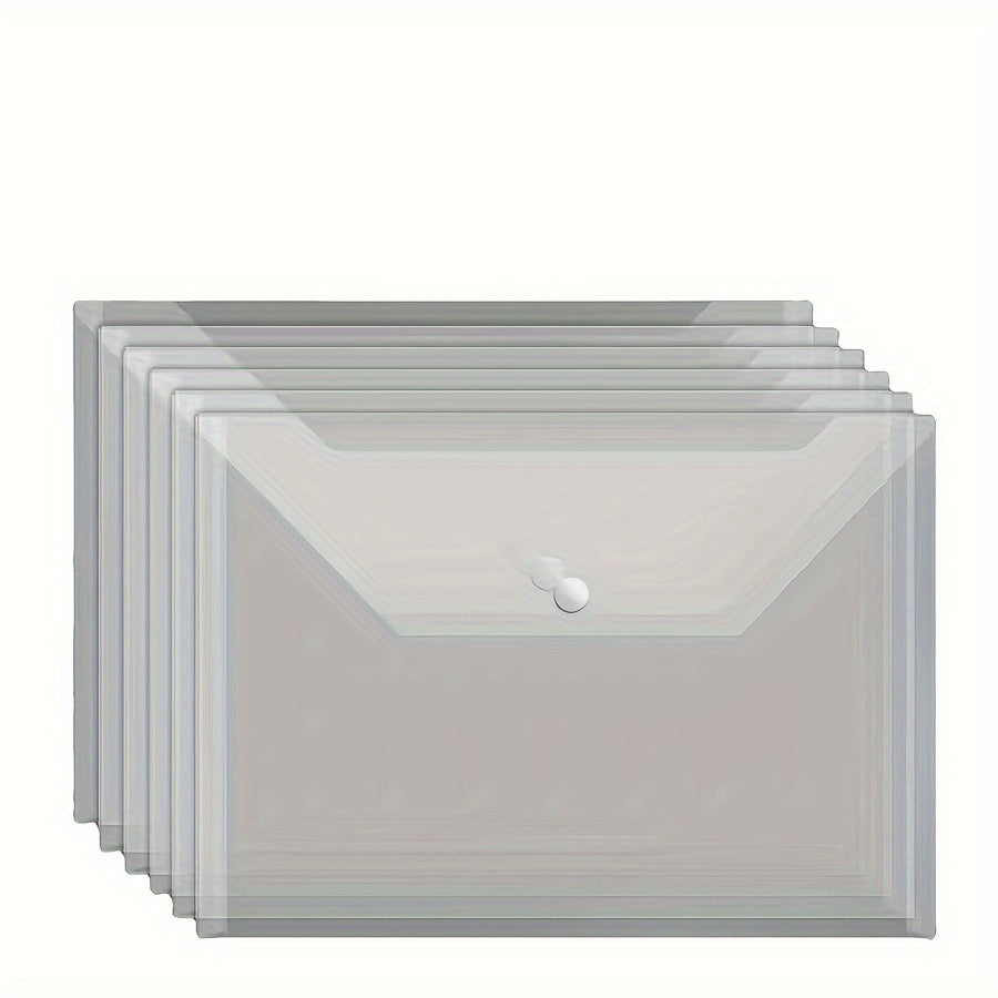 Pp Material Button Bag Transparent Document Bag A4 Storage Bag File Bag 20pcs