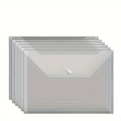 Pp Material Button Bag Transparent Document Bag A4 Storage Bag File Bag 20pcs