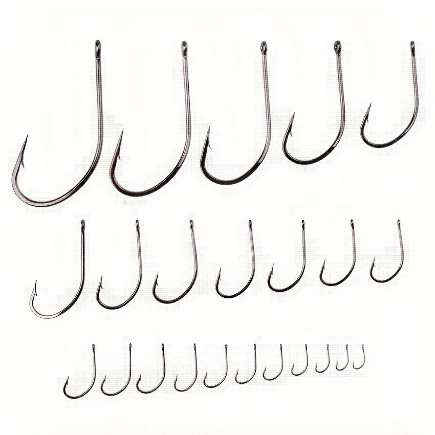 50pcs High Carbon Stainless Steel Fishing Hooks Barbed Carp Hooks