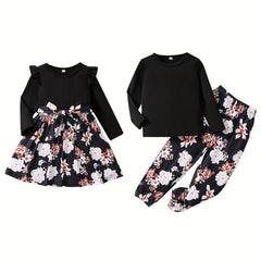 Floral Matching Dress & Top Pants Set for Sisters - Summer Family Outfits