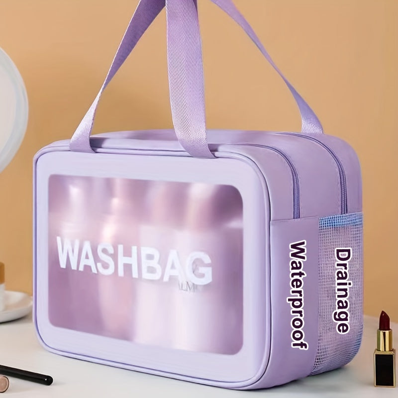 Purple Toiletry Bag Travel Bag With Handle Dry Wet Separation Makeup Cosmetic