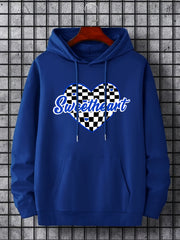 Men's Sweetheart Print Hoodie Casual Stretch Hooded Sweatshirt