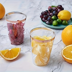 50Pcs 10Oz Rose Golden Plastic Cups for Cold Drinks Party Supplies