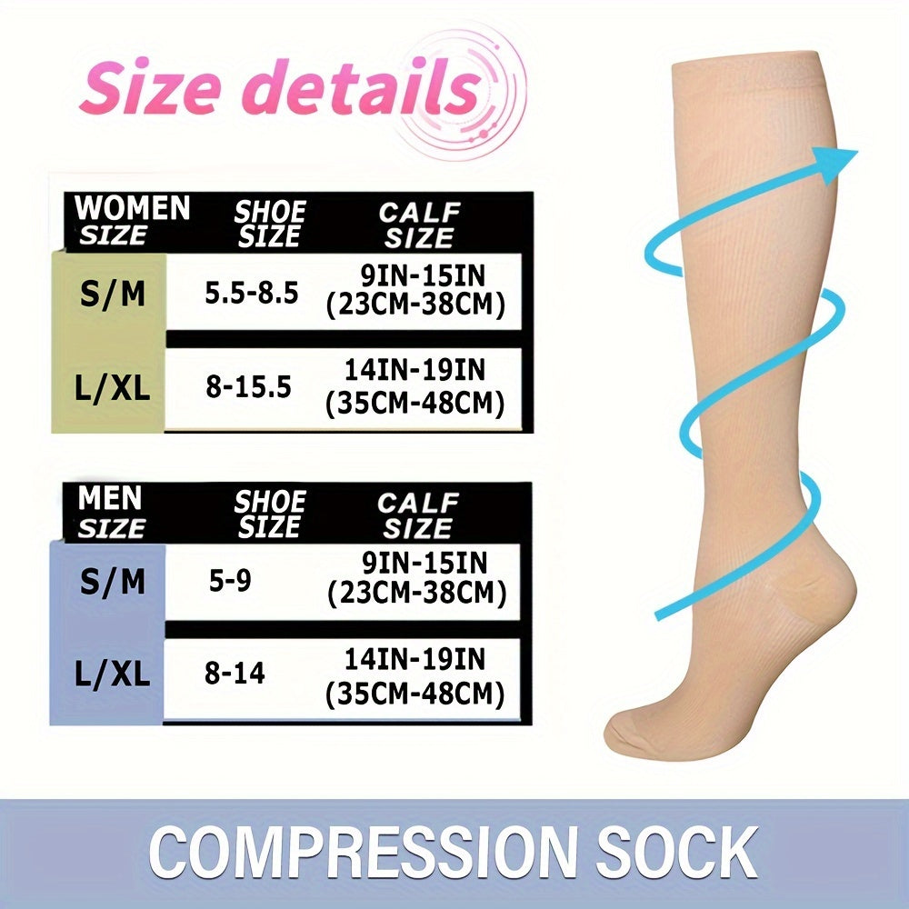 Compression Socks 15-20mmHg Graduated Knee High Socks for Women & Men