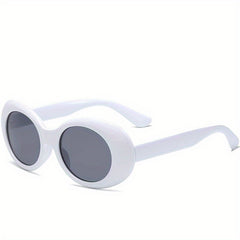 Oval Thick Frame Sunglasses Y2k Oval Sunglasses Round Lens Clout Glasses Goggles