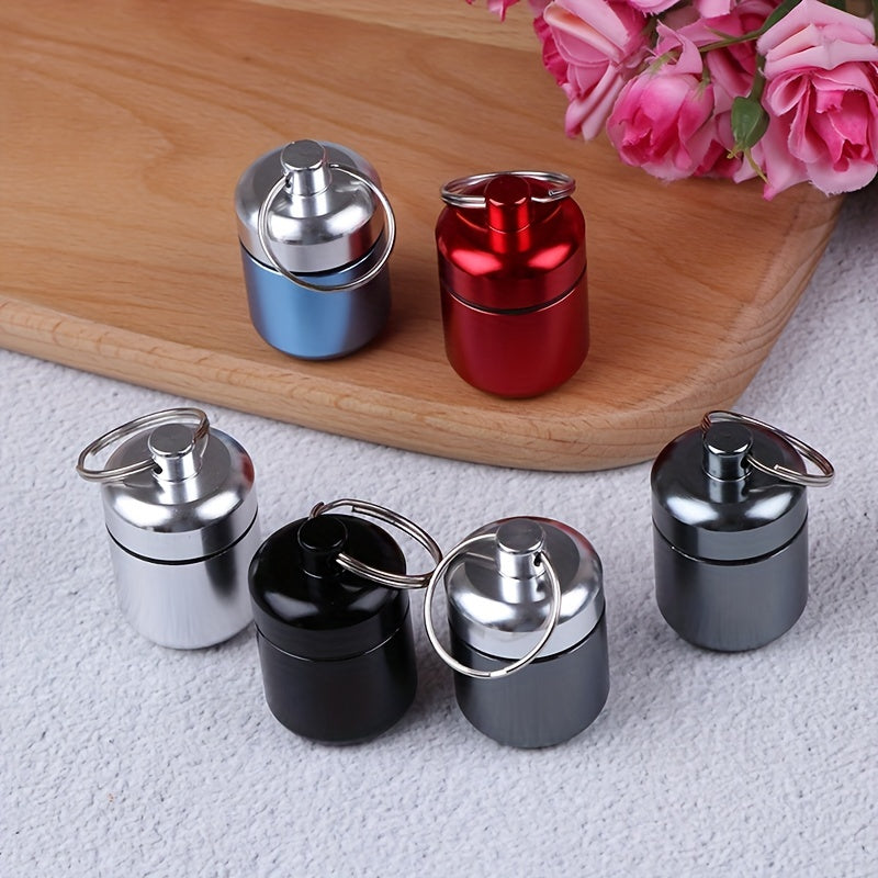 Mini Waterproof Aluminum Pill Box Case with Key Ring
