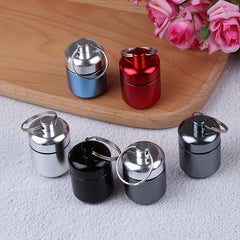 Mini Waterproof Aluminum Pill Box Case with Key Ring