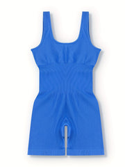 Women's Ribbed Yoga Jumpsuit Square Neck Tank Top Romper