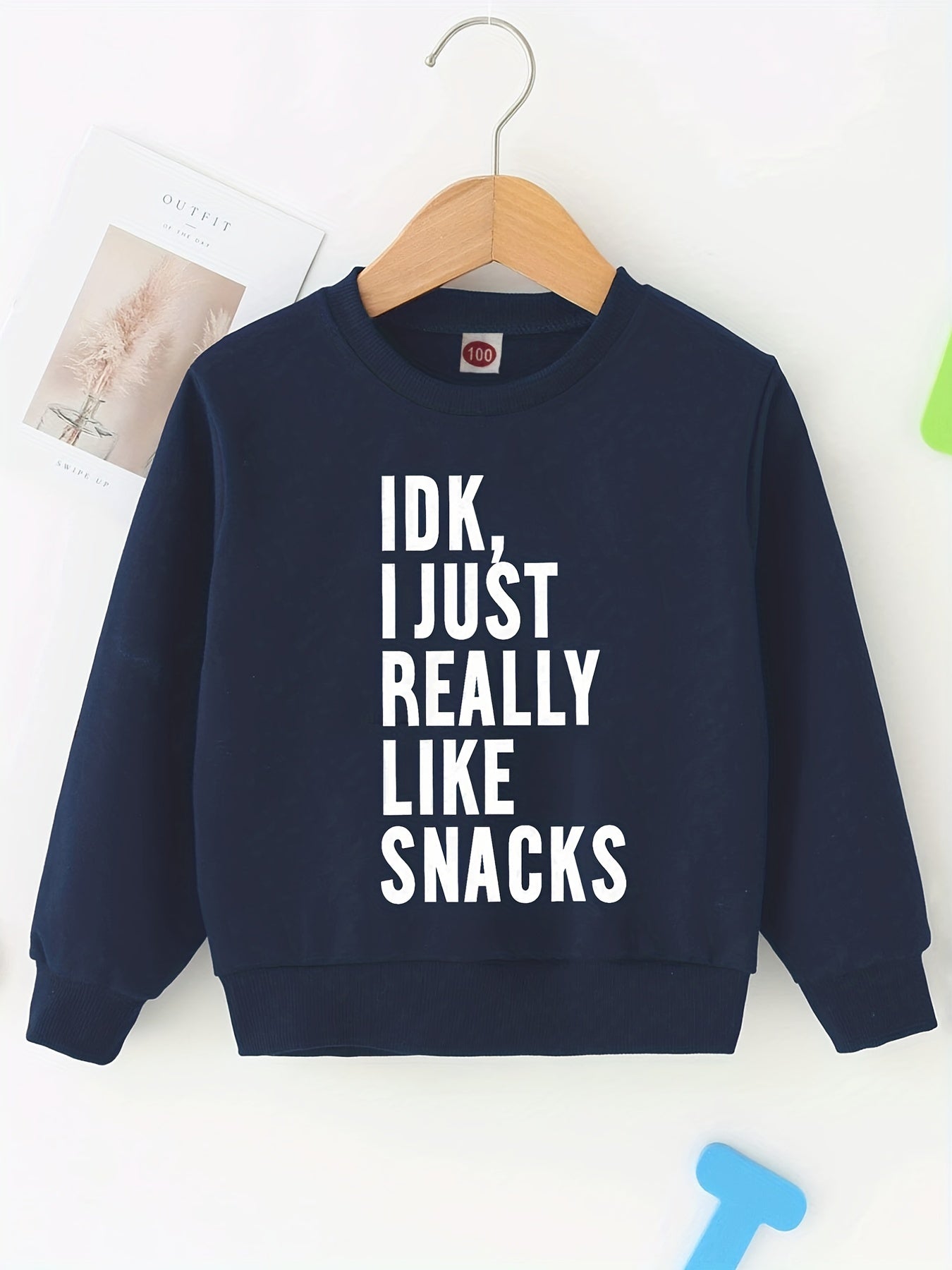 I LIKE SNACKS Boys Hooded Sweatshirt Spring Fall Kids Clothing