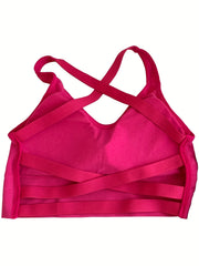 3pcs Girl's Ribbed Camisole Underwear with Chest Pad No Steel Ring Bralette