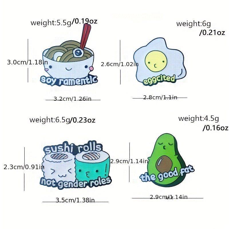 Kids Food & Fruit Ramen Cat Brooch Pin for Clothing Bags DIY Decoration