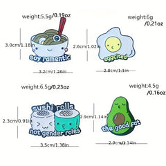Kids Food & Fruit Ramen Cat Brooch Pin for Clothing Bags DIY Decoration