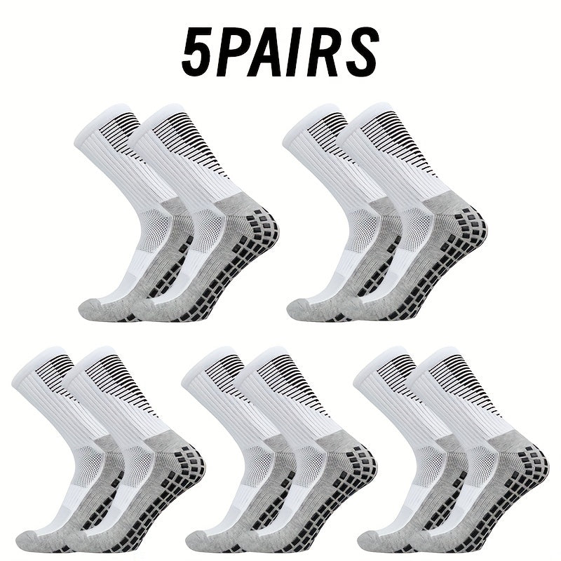 5 Pairs Breathable Soccer Mid Calf Socks For Men And Women