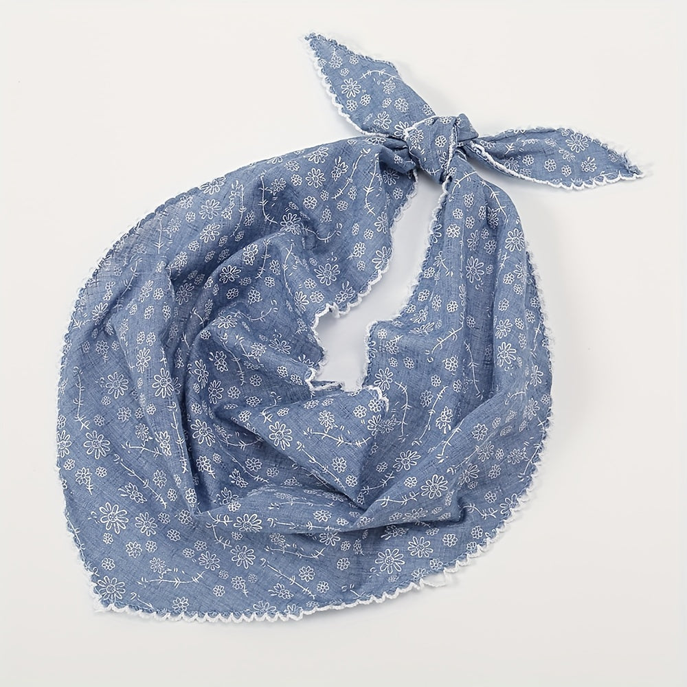 Floral Triangle Scarf Lace Head Wrap Bandana Boho Solid