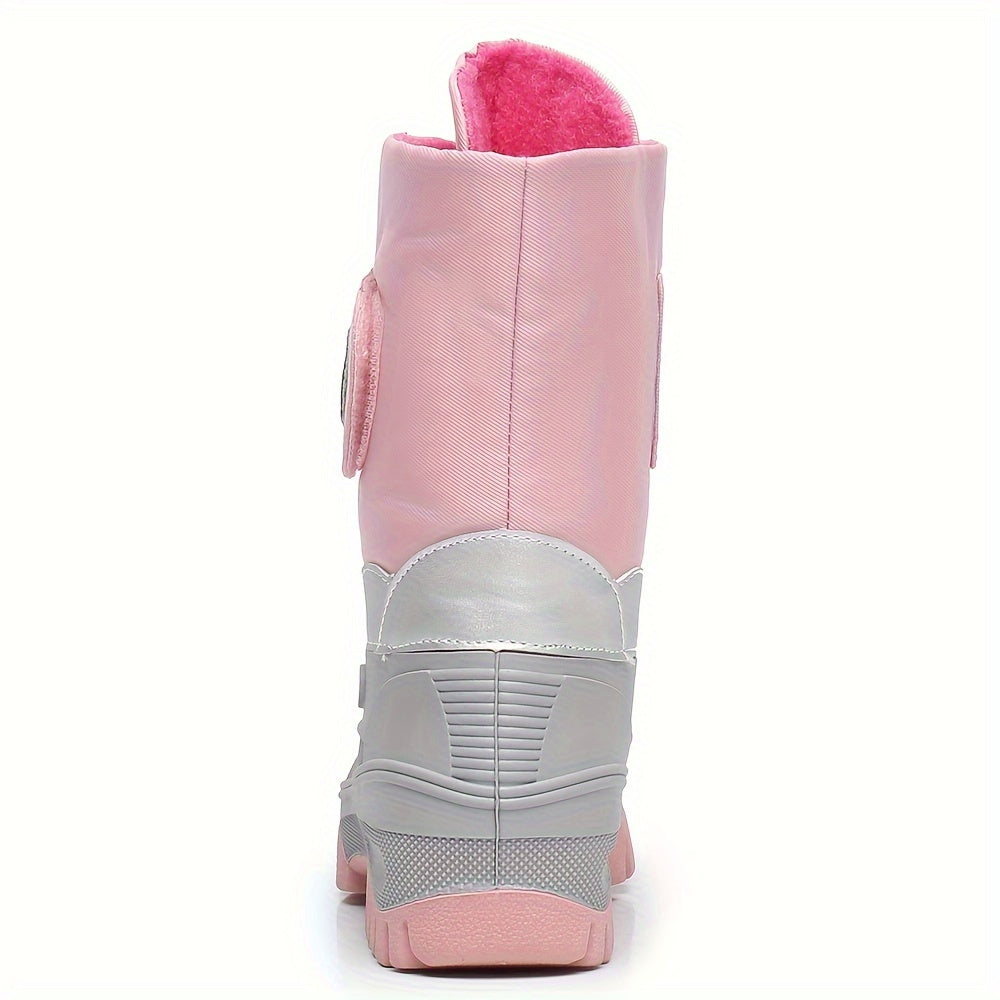 Girls' High Top Snow Boots Warm Cozy Non-slip Plush Outdoor Shoes