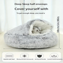 Plush Hooded Cat Bed Cave Comfortable Pet Nest Indoor Cats Small Dog Beds