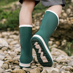 Women's Waterproof Letter Patched Outdoor Rain Boots