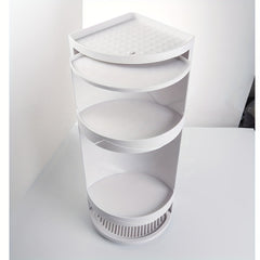 Rotatable Corner Storage Rack with Dust-proof Shelf