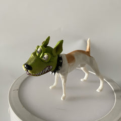 Game-Inspired Animal Model Figure & Green Dog Art Decor