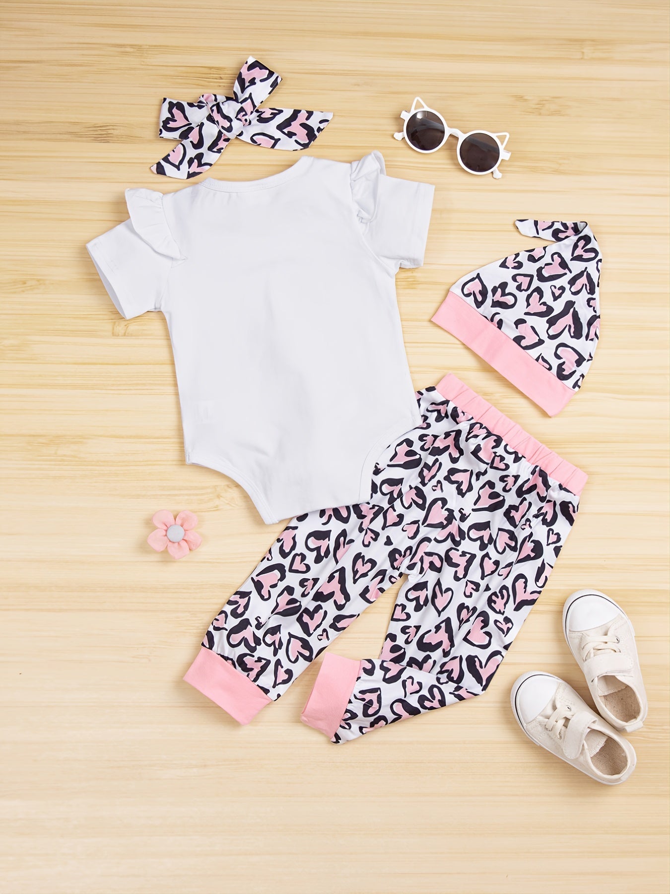 Baby Girls Daddy's GIRL Romper & Leopard Pants Set