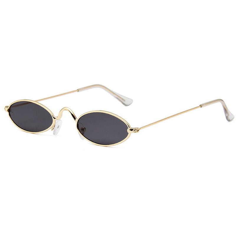 Small Oval Sunglasses Thin Metal Frame