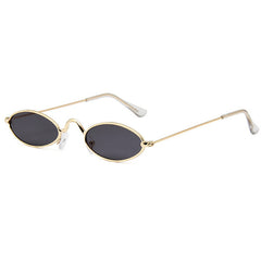 Small Oval Sunglasses Thin Metal Frame