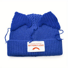 Cat Ears Knit Beanie Hat Unisex Winter Warm Slouch Ski Cap