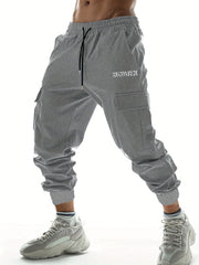 Summer Letter Print Casual Comfy Slightly Stretch Men's Cargo Pants