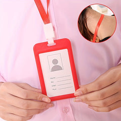 Colorful Card Case Set Lanyard Clip Holder