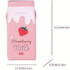 Girls Strawberry Milk Pattern Crossbody Bag Messenger Bag Coin Purse