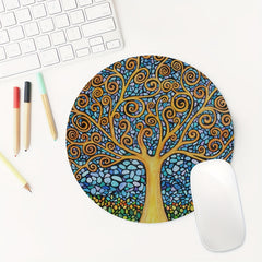 Tree Of Life Round Mouse Mat Non Slip Rubber Base Mousepad