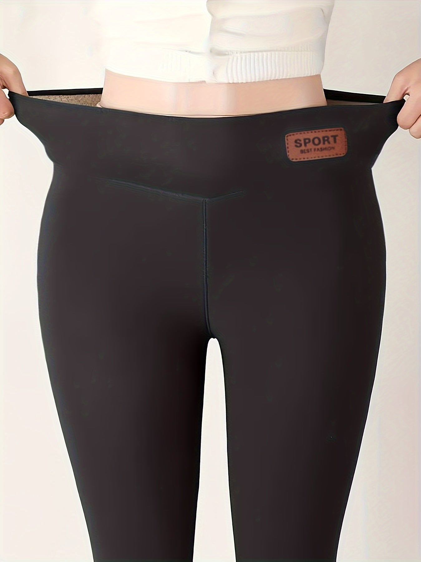 Soft Yoga Pants High Waist Fleece Liner Slim Fit Leggings