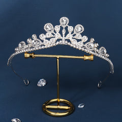 Cubic Zirconia Crystal Tiara Headband Bridal Wedding Hairband Crown
