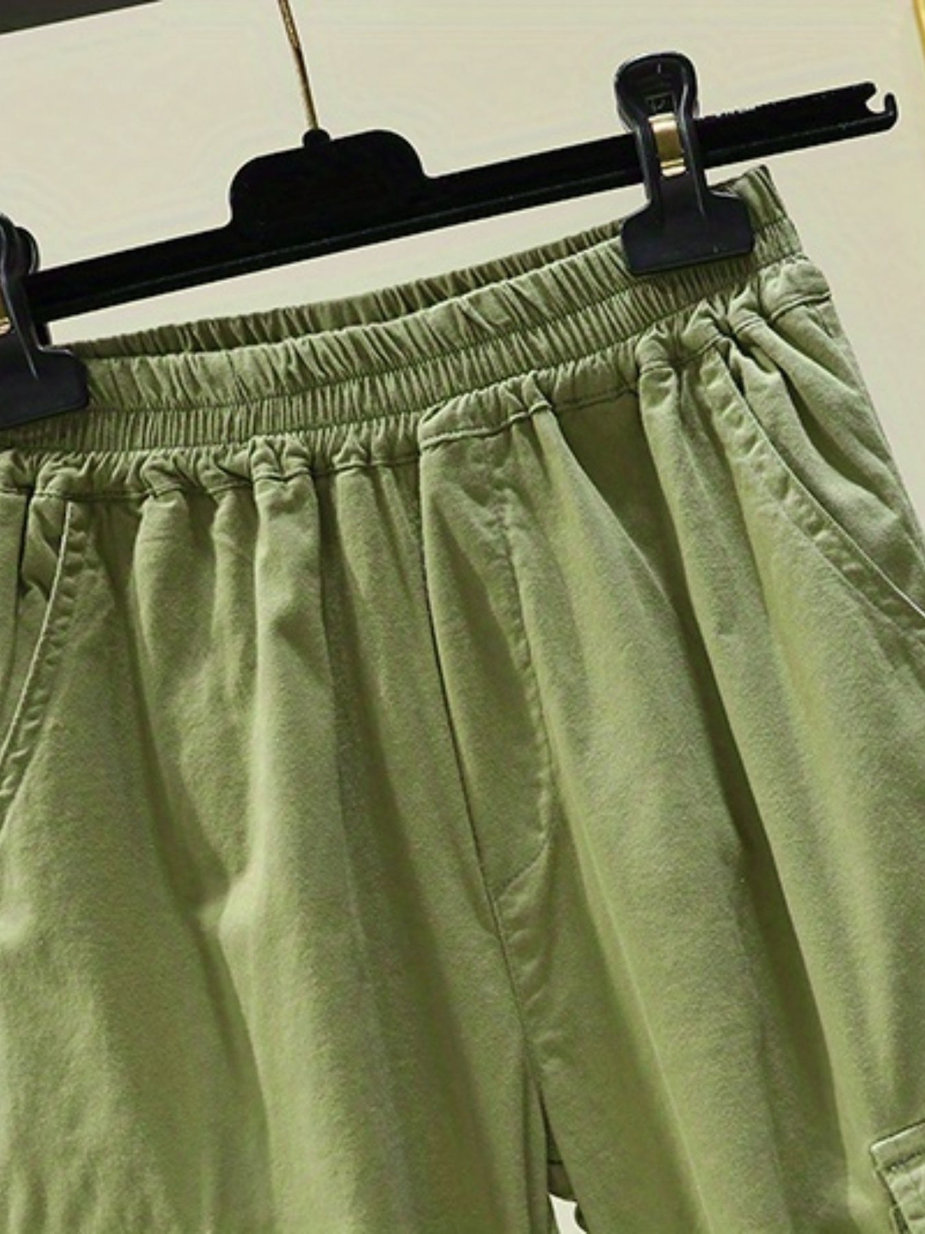 Girls Casual Cargo Pants Loose Fit Street Style Elastic Waist Trousers