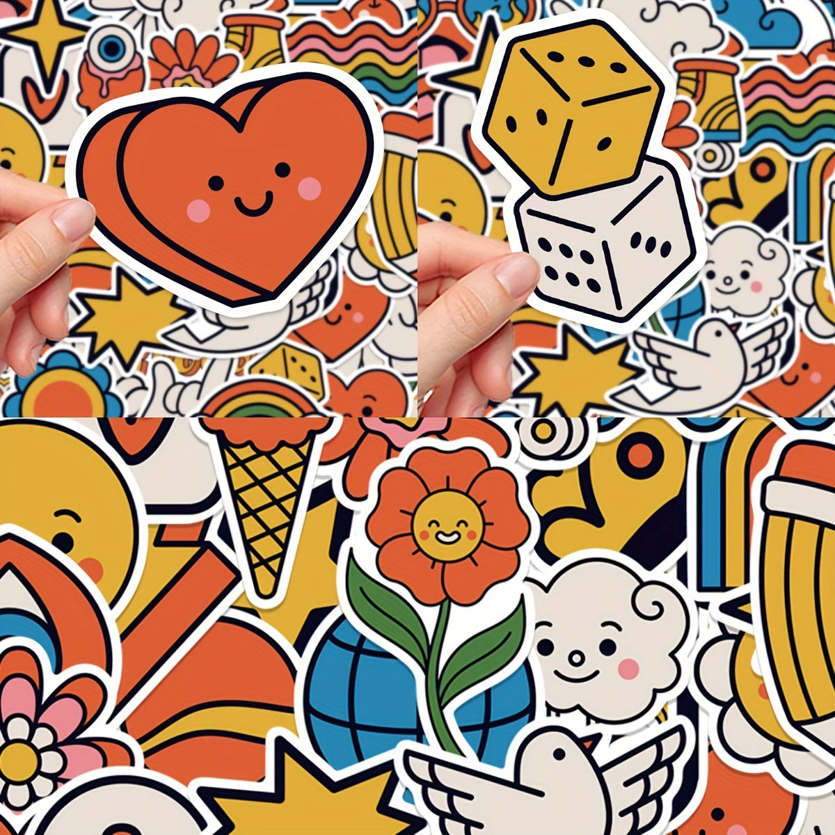 50pcs Cartoon Good Mood Waterproof DIY Graffiti Stickers