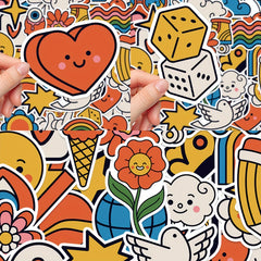 50pcs Cartoon Good Mood Waterproof DIY Graffiti Stickers