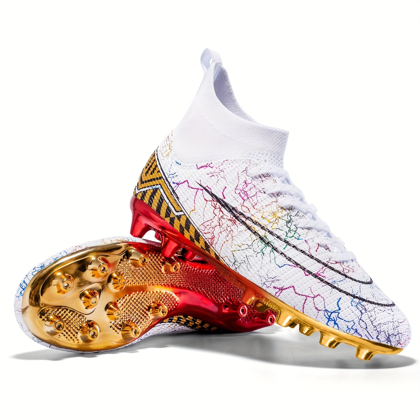 Boy's High Top Non Slip AG Football Cleat Professional Soccer Shoes