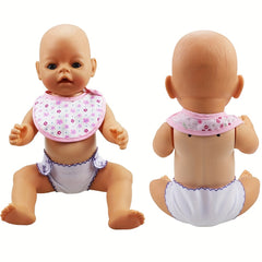 Set of 3 Baby Doll Underwear & Bibs - Fits 14-18 Inch Dolls - Assorted Colors