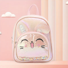 Rabbit Ears Backpack for Girls with Colorful Sequins Waterproof Lightweight Bag