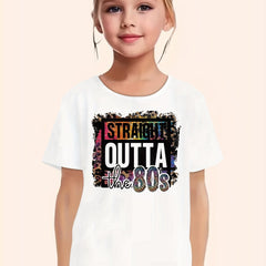 80's Print Short Sleeve T shirt Comfy Tees Pullover Summer Clothes