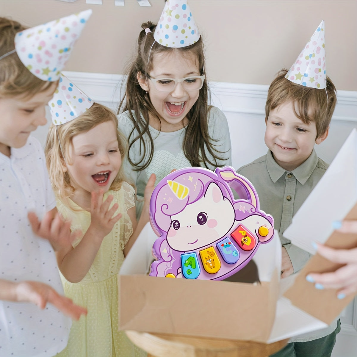 Baby Unicorn Music Box Toy with Piano Keyboard Educational Musical Toy