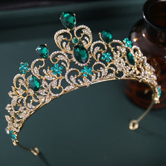 Colorful Rhinestone Crown Hairband Bridal Wedding Party Decor