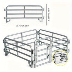 Rustic Farmhouse Decorative Fence PVC Model for Sand Table Play Gray