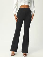 Stretchy Flare Leg Pants, High Waist Work Office Women's Clothing