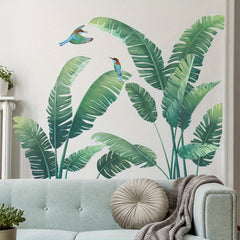 Tropical Green Plant Turtle Leaf Wall Sticker PVC Self-adhesive