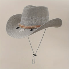 Unisex Sunshade Straw Hat for Summer Beach Travel