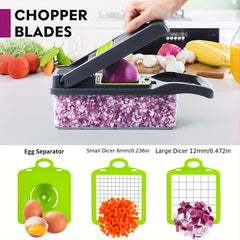 14 in 1 Vegetable Cutter Onion Mincer Chopper With Container
