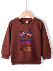Little Miss Portrait Halloween Sweatshirt For Girls