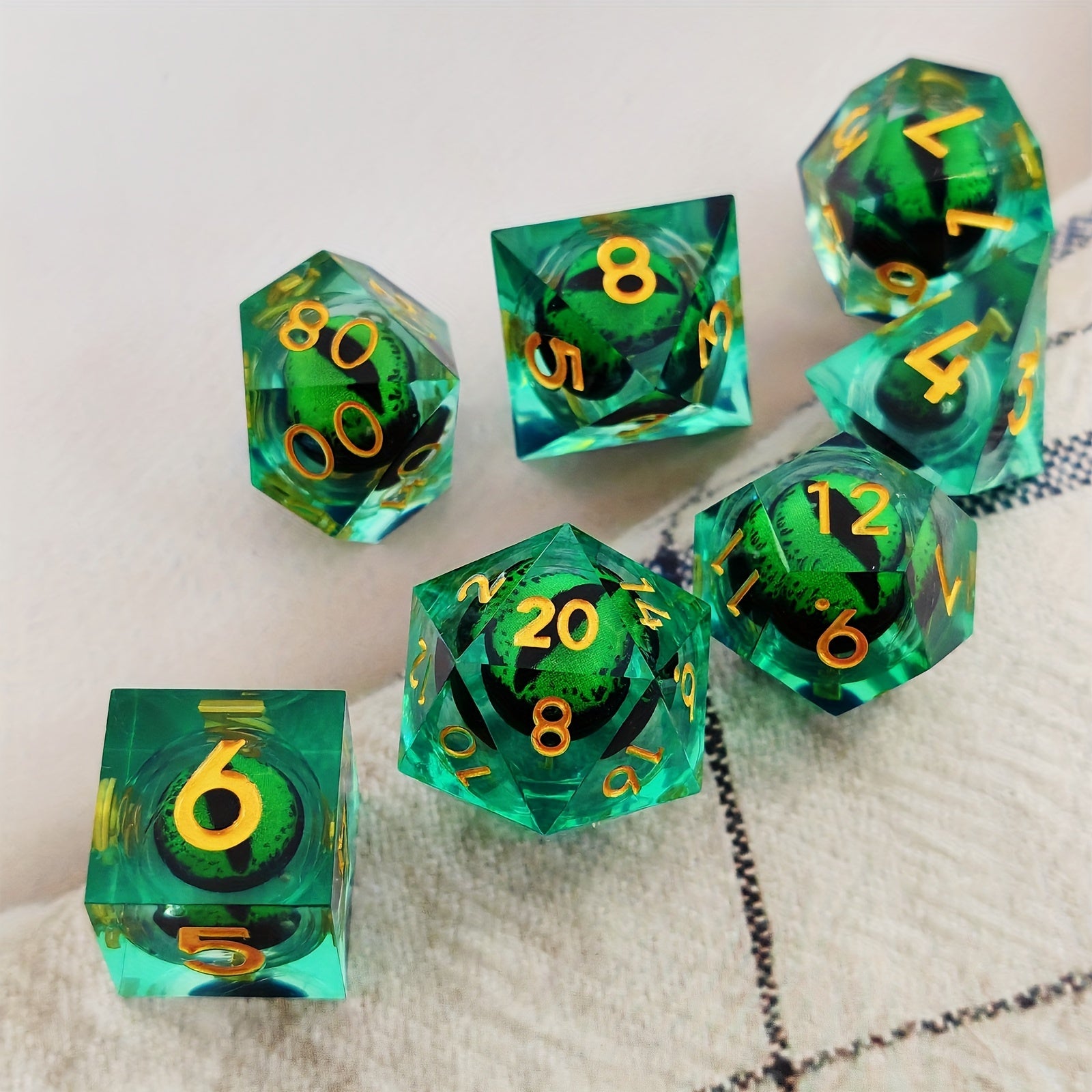 Resin Quicksand Dragon Eye Dice Set for Tabletop Games